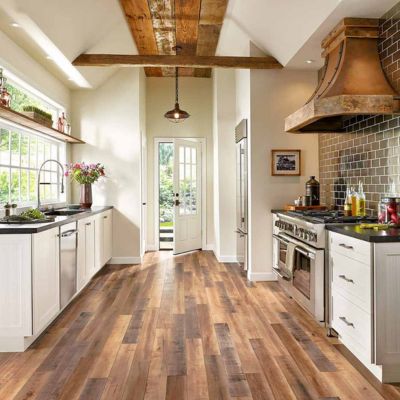 wood look laminate flooring in a rustic Ocean City kitchen