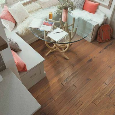 hardwood floors in a dining room