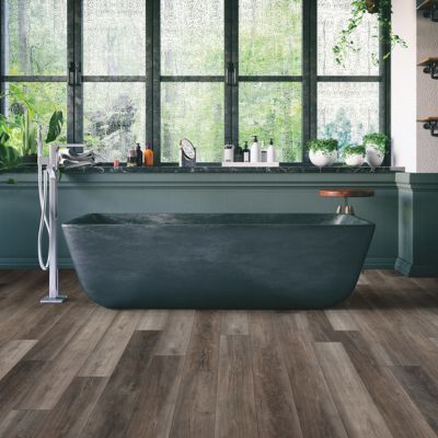 luxury vinyl plank flooring in a Ocean City bathroom